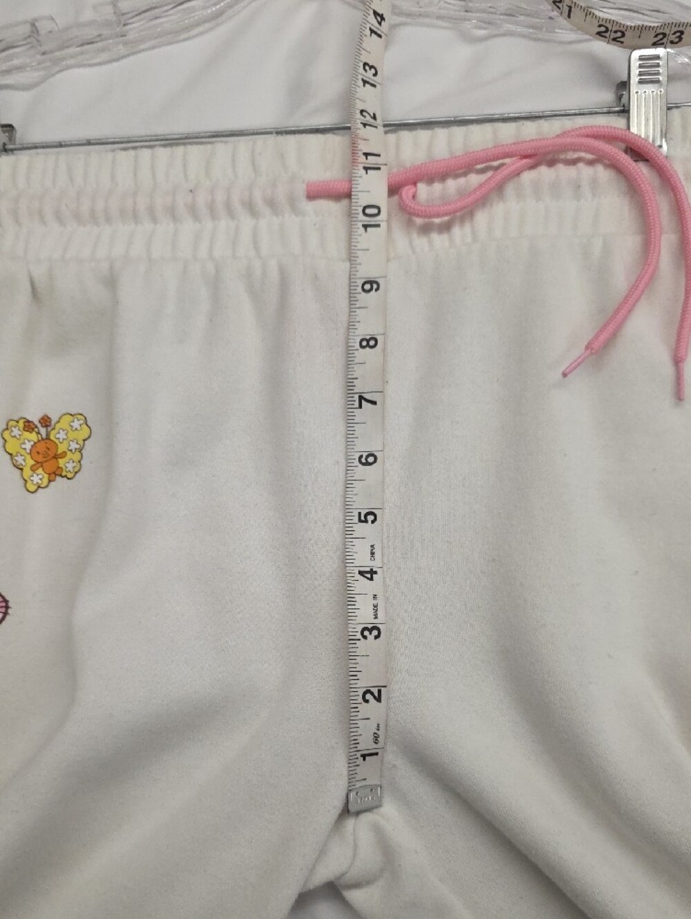 Strawberry Shortcake Graphic Jogger Sweatpants White Pink Size Large - Picture 9 of 11